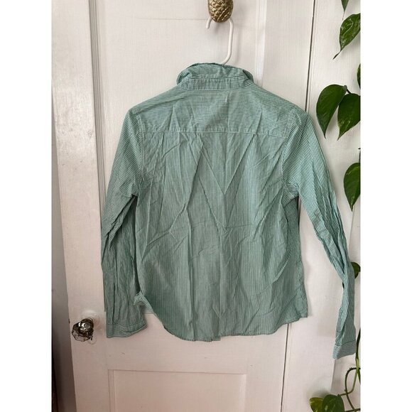 Old Navy size medium green striped button-down shirt - Picture 7 of 8